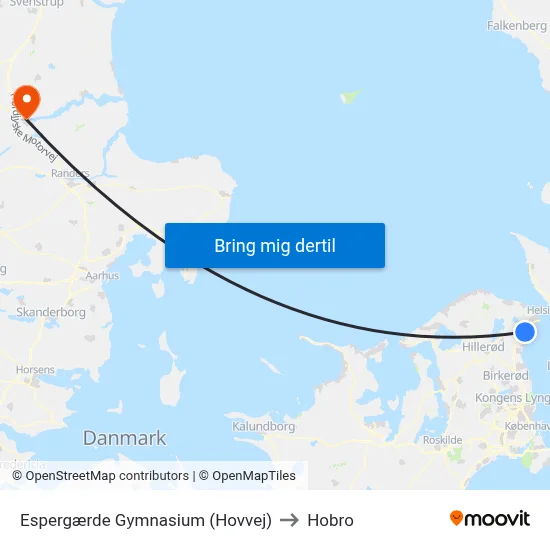 Espergærde Gymnasium (Hovvej) to Hobro map