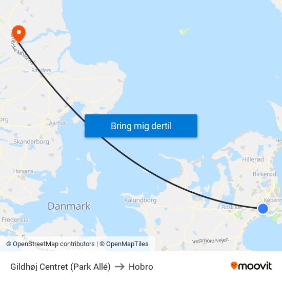 Gildhøj Centret (Park Allé) to Hobro map