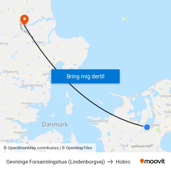 Gevninge Forsamlingshus (Lindenborgvej) to Hobro map