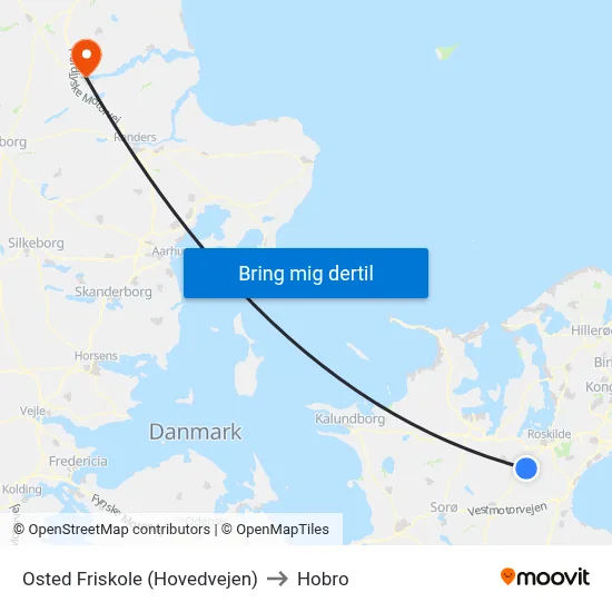Osted Friskole (Hovedvejen) to Hobro map
