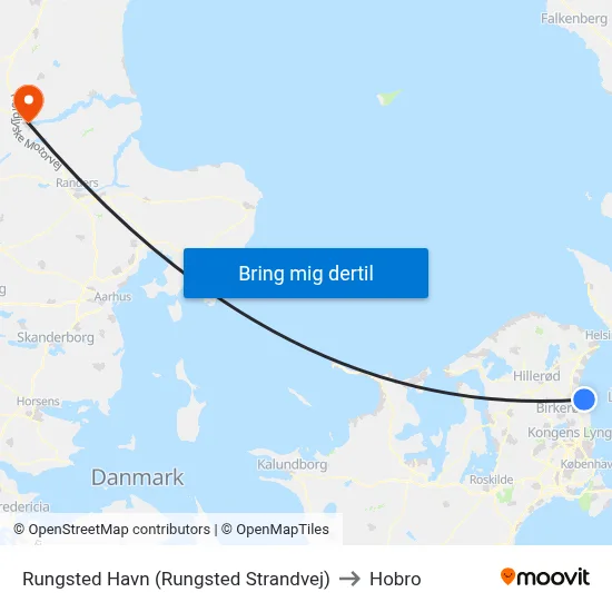 Rungsted Havn (Rungsted Strandvej) to Hobro map