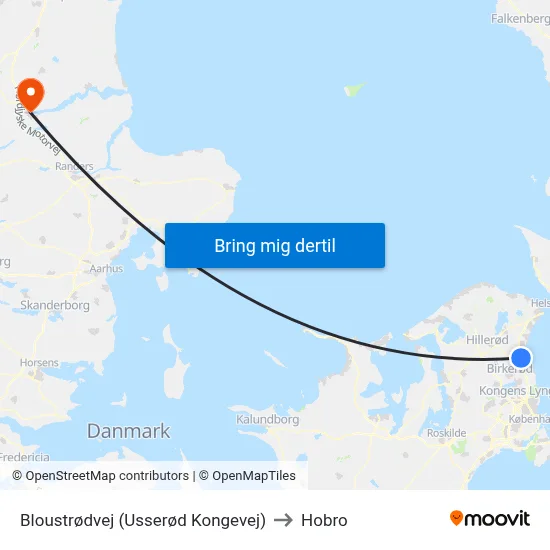 Bloustrødvej (Usserød Kongevej) to Hobro map