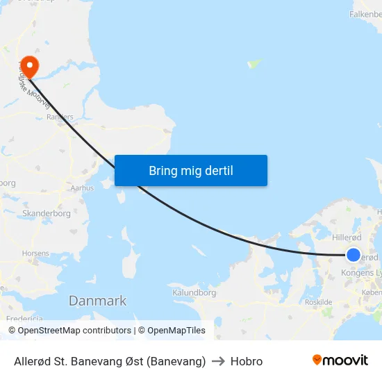 Allerød St. Banevang Øst (Banevang) to Hobro map