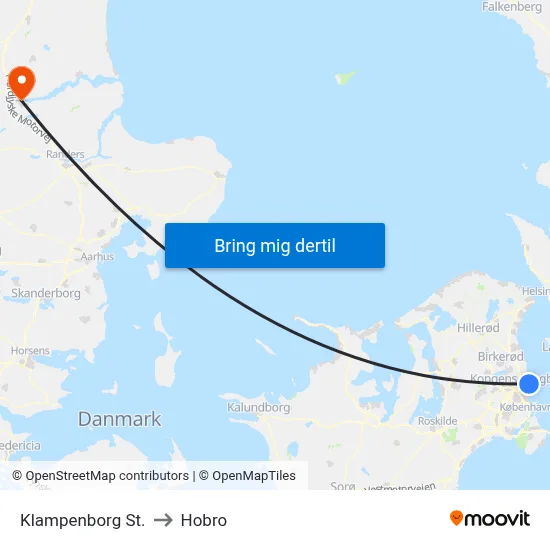 Klampenborg St. to Hobro map