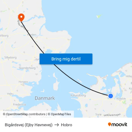Bigårdsvej (Ejby Havnevej) to Hobro map