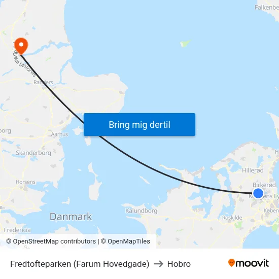 Fredtofteparken (Farum Hovedgade) to Hobro map