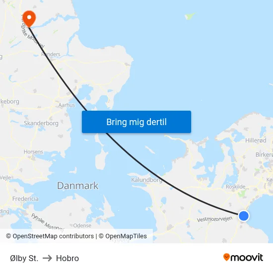 Ølby St. to Hobro map