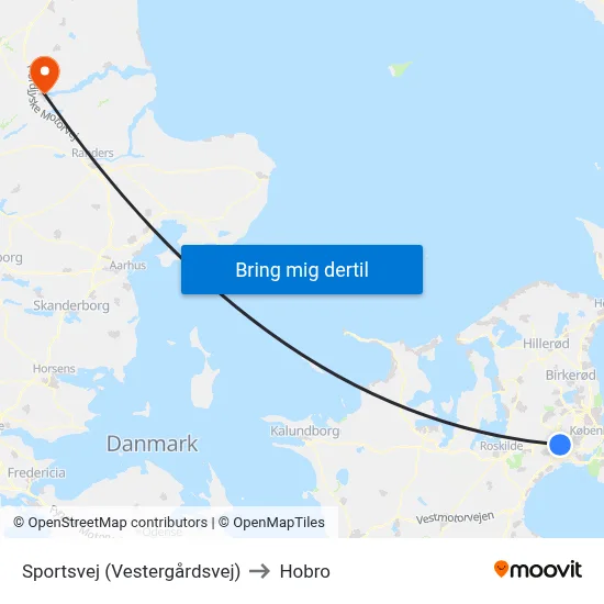 Sportsvej (Vestergårdsvej) to Hobro map