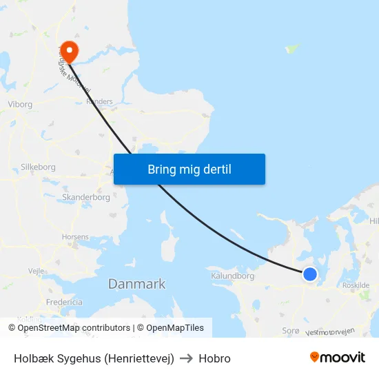 Holbæk Sygehus (Henriettevej) to Hobro map