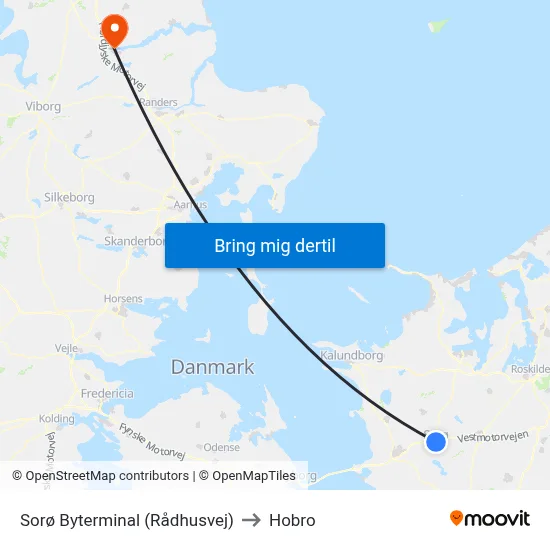 Sorø Byterminal (Rådhusvej) to Hobro map