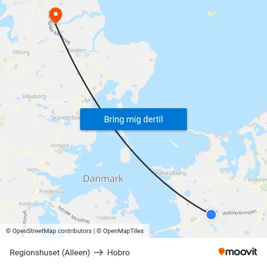 Regionshuset (Alleen) to Hobro map