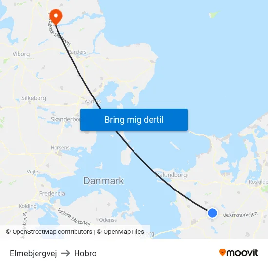 Elmebjergvej to Hobro map