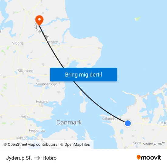 Jyderup St. to Hobro map