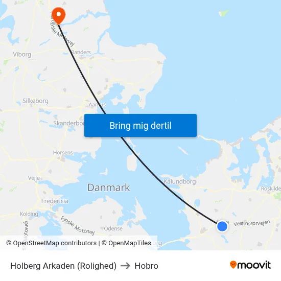 Holberg Arkaden (Rolighed) to Hobro map