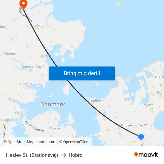 Haslev St. (Stationsvej) to Hobro map
