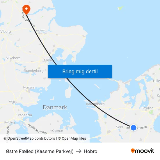 Østre Fælled (Kaserne Parkvej) to Hobro map