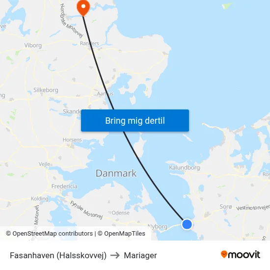 Fasanhaven (Halsskovvej) to Mariager map