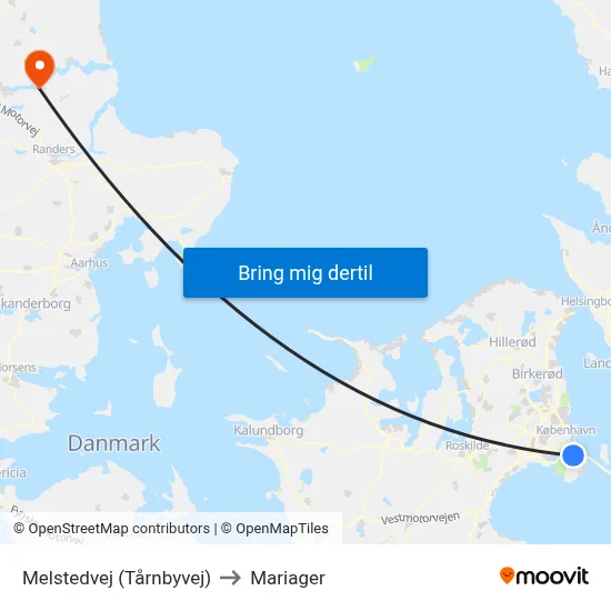 Melstedvej (Tårnbyvej) to Mariager map