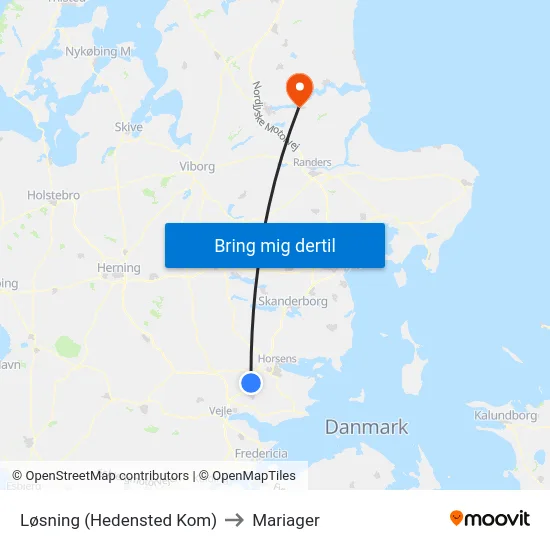 Løsning (Hedensted Kom) to Mariager map