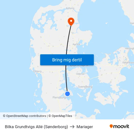Bilka Grundtvigs Allé (Sønderborg) to Mariager map