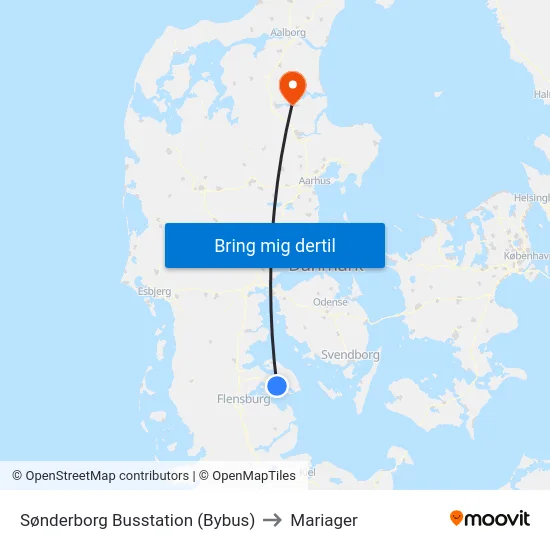 Sønderborg Busstation (Bybus) to Mariager map