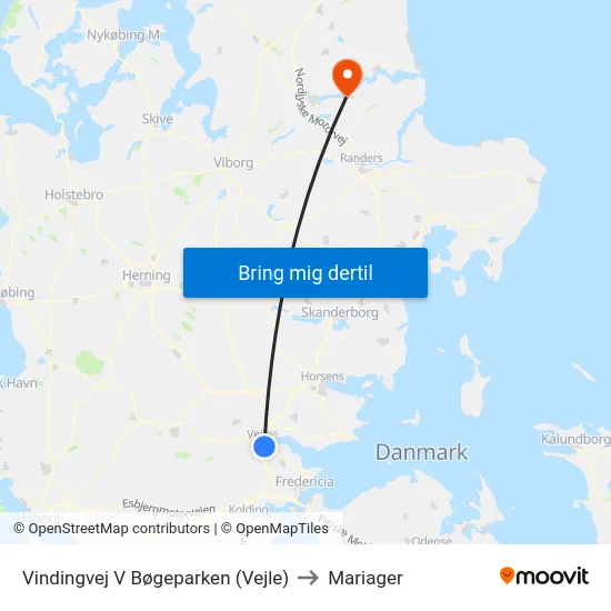 Vindingvej V Bøgeparken (Vejle) to Mariager map