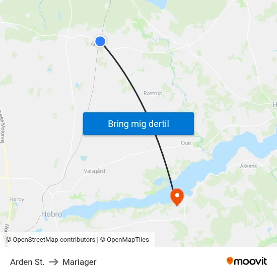 Arden St. to Mariager map