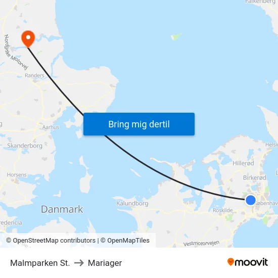 Malmparken St. to Mariager map