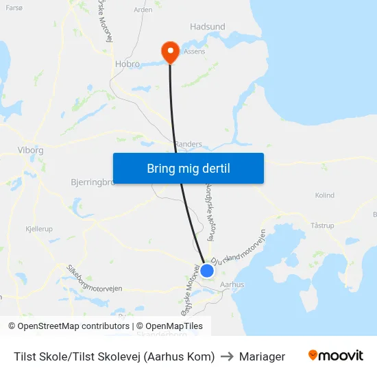 Tilst Skole/Tilst Skolevej (Aarhus Kom) to Mariager map