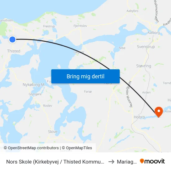 Nors Skole (Kirkebyvej / Thisted Kommune) to Mariager map