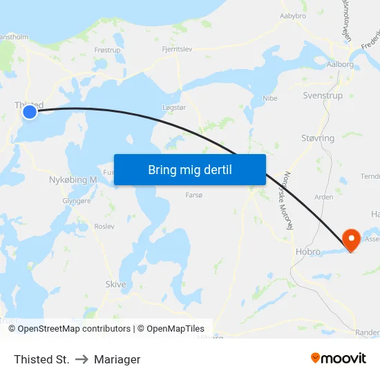 Thisted St. to Mariager map