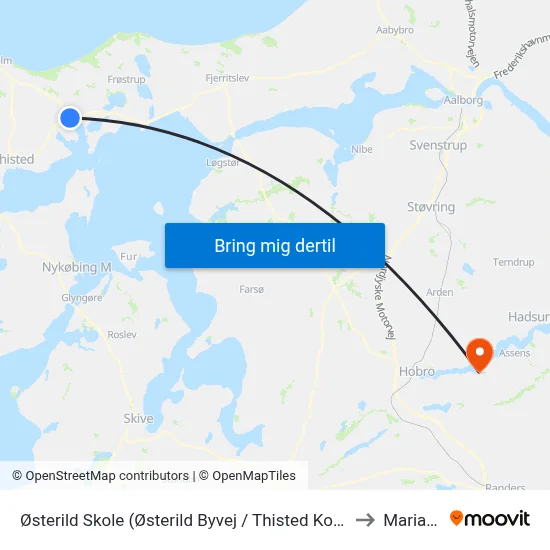 Østerild Skole (Østerild Byvej / Thisted Kommune) to Mariager map