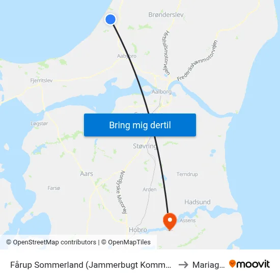 Fårup Sommerland (Jammerbugt Kommune) to Mariager map