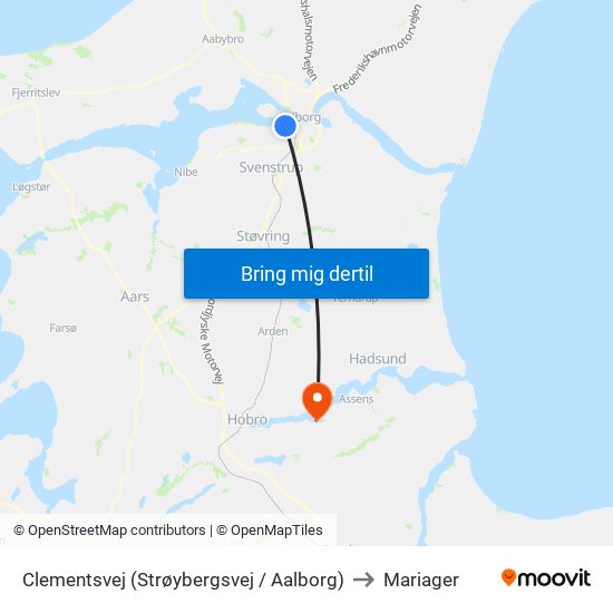 Clementsvej (Strøybergsvej / Aalborg) to Mariager map