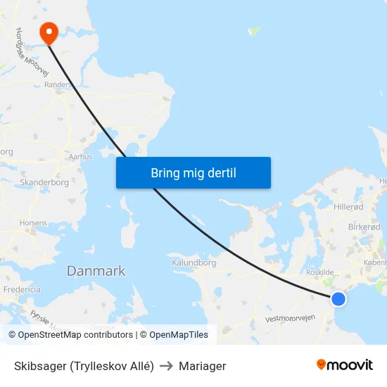 Skibsager (Trylleskov Allé) to Mariager map