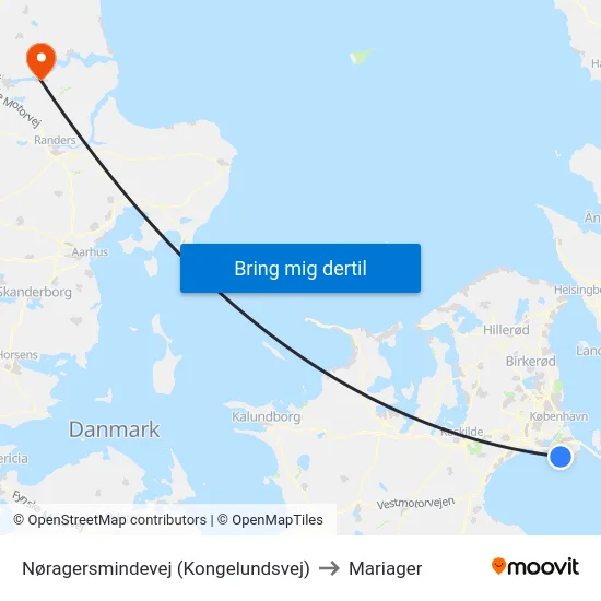 Nøragersmindevej (Kongelundsvej) to Mariager map