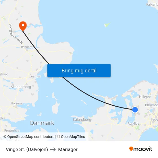 Vinge St. (Dalvejen) to Mariager map