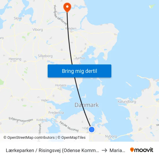 Lærkeparken / Risingsvej (Odense Kommune) to Mariager map
