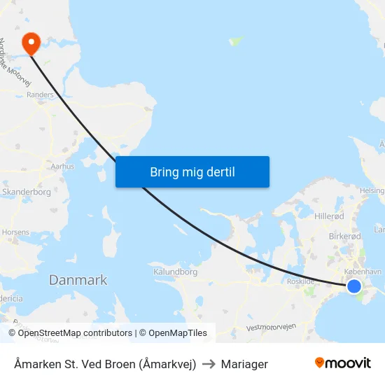 Åmarken St. Ved Broen (Åmarkvej) to Mariager map