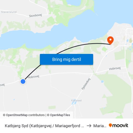 Katbjerg Syd (Katbjergvej / Mariagerfjord Kommune) to Mariager map