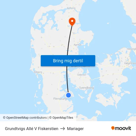 Grundtvigs Allé V Fiskerstien to Mariager map