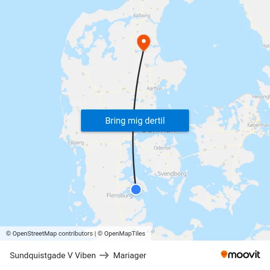 Sundquistgade V Viben to Mariager map
