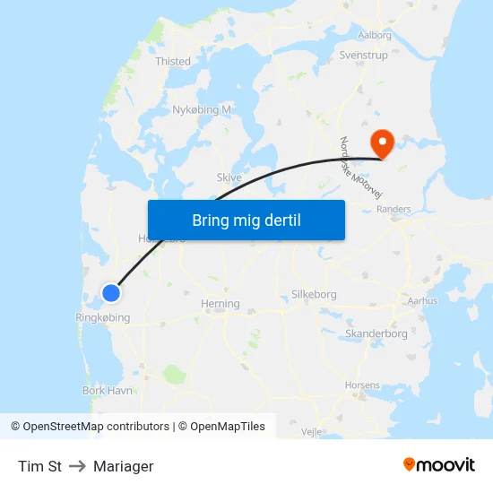 Tim St to Mariager map