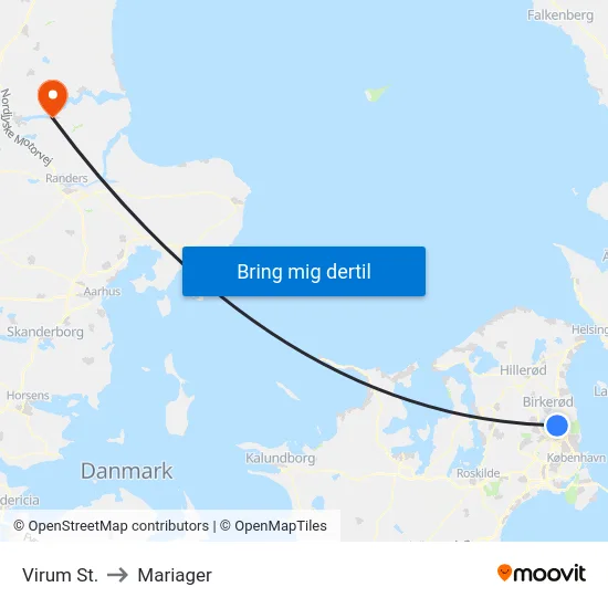 Virum St. to Mariager map