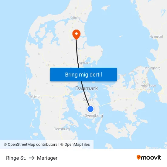 Ringe St. to Mariager map