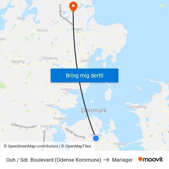Ouh / Sdr. Boulevard (Odense Kommune) to Mariager map