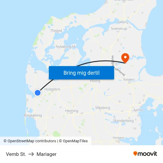Vemb St. to Mariager map