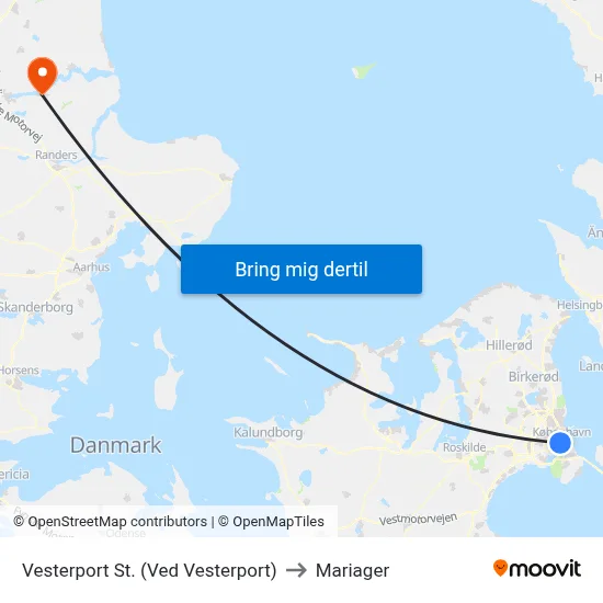 Vesterport St. (Ved Vesterport) to Mariager map