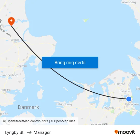 Lyngby St. to Mariager map