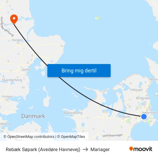Rebæk Søpark (Avedøre Havnevej) to Mariager map